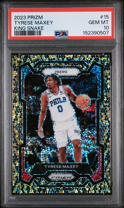 Basketball Panini 2023 Panini Prizm King Snake Tyrese Maxey #15 PSA 10