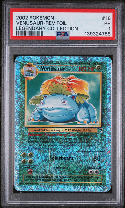 Pokémon 2002 Pokemon Legendary Collection Reverse Foil Venusaur #18 PSA 1
