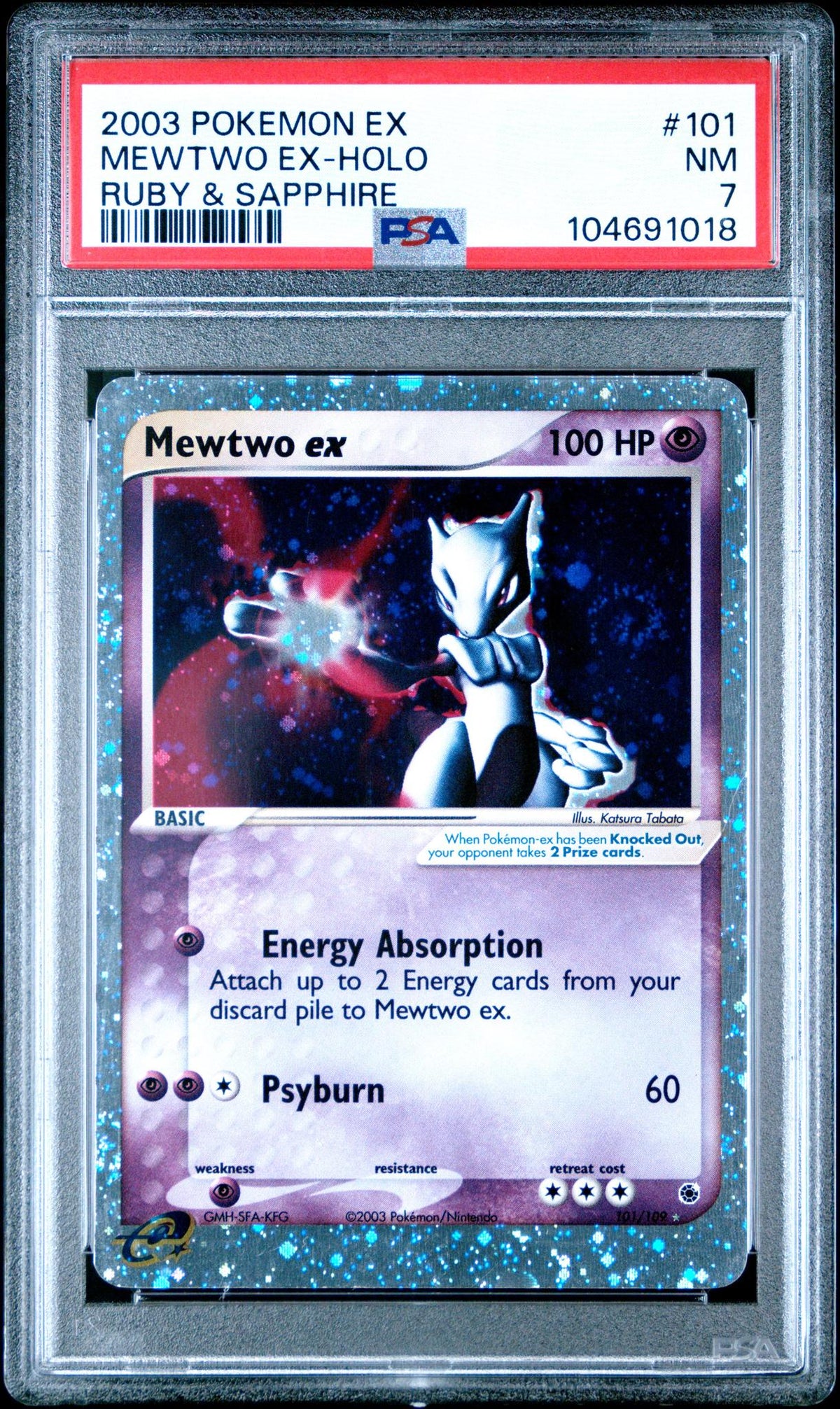 Pokémon 2003 Pokemon EX Ruby And Sapphire Holo Mewtwo EX #101 PSA 7