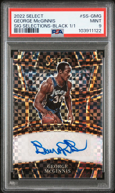 Basketball Panini 2022 Panini Select Signature Selections Black 1/1 George Mcginnis #Ss-Gmg PSA 9