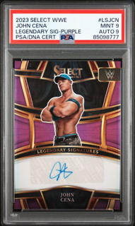 WWE Wrestling Panini 2023 Panini Prizm WWE - John Cena Ls-Jcn - Purple Legendary Signature /35 - PSA 9 Auto 9