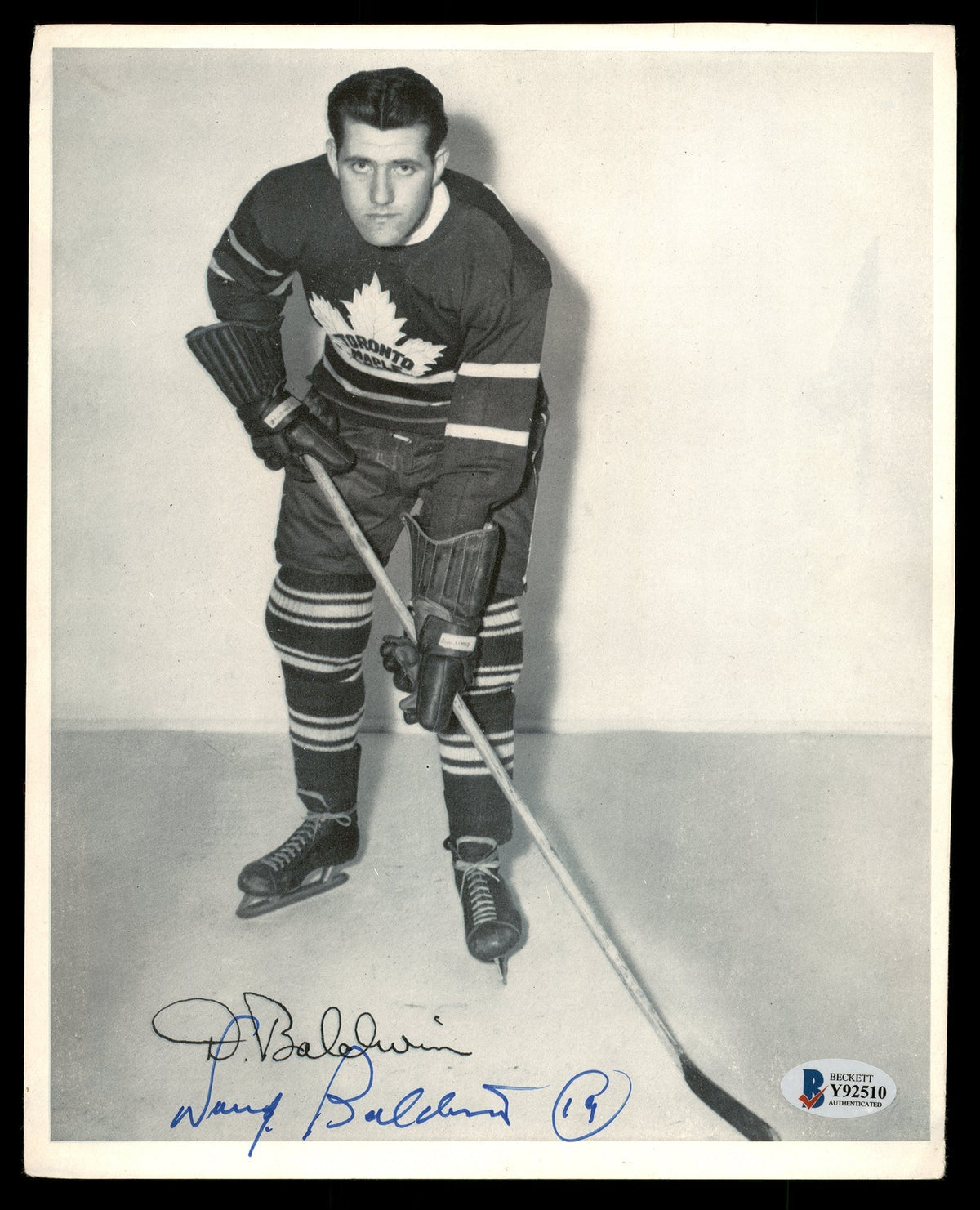 Doug Baldwin Autographed 1945-54 Quaker Oats 8X10 Photo Toronto Maple Leafs Beckett Bas #Y92510