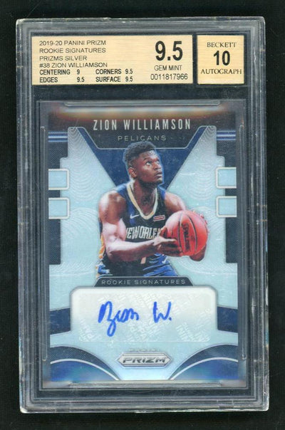 Pokémon Panini 2019 Panini Prizm Rookie Signatures Silver Prizm Zion Williamson #Rs-Zwl BGS 9.5 0011817966
