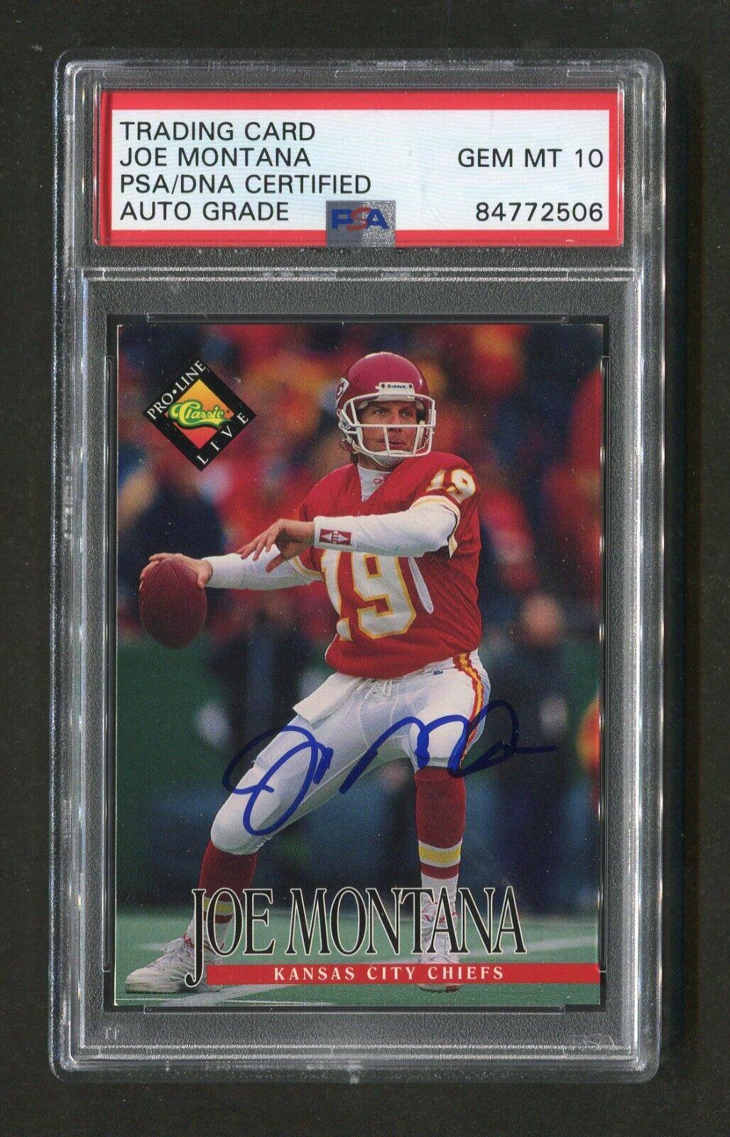 1994 Joe Montana PSA/Dna Certified Autograph Classic Live Signed Football Card