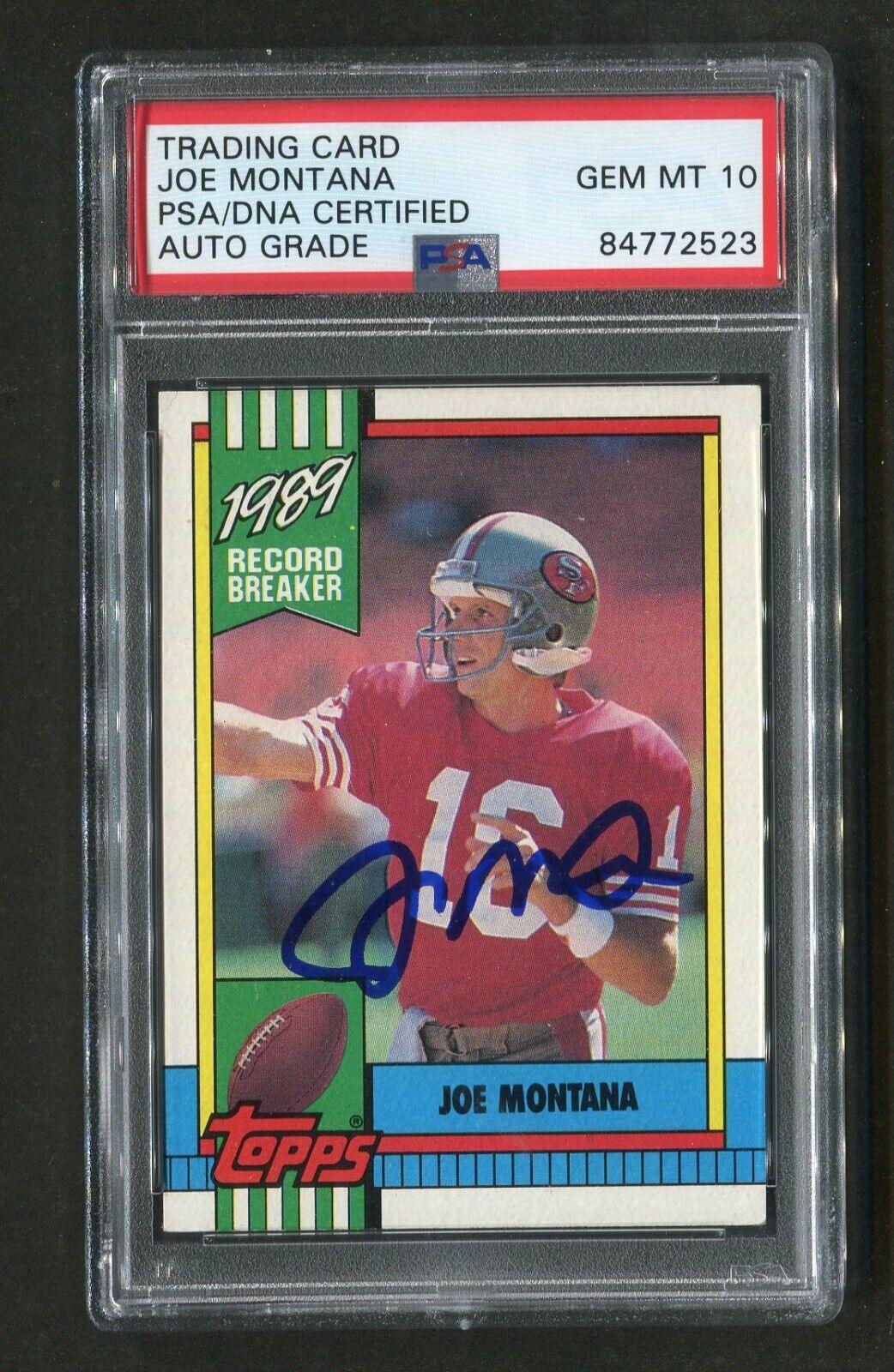 1989 Joe Montana PSA/Dna Authentic Autograph Topps Signed Football Card