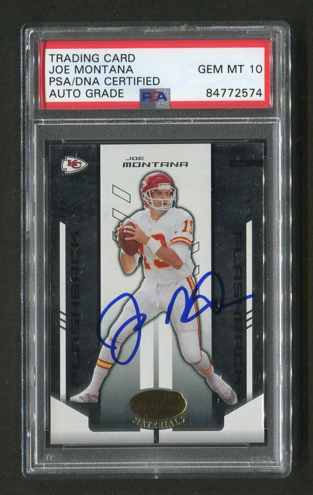 2004 Joe Montana PSA/Dna Authentic Autograph Leaf Certified Signed Football Card