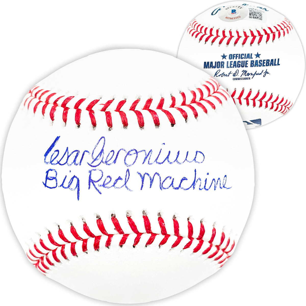 Cesar Geronimo Autographed Official MLB Baseball Cincinnati Reds "Big Red Machine" Beckett Bas Witness Stock #210133