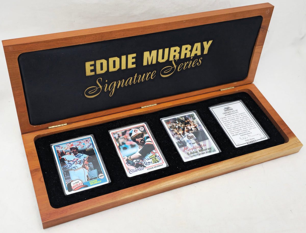 Eddie Murray Autographed Porcelain Baseball Card Set Baltimore Orioles "Roy 77, 81 Hrc & 504 Hr" With 3 Signed Cards #54/504 Signature Series #A14921