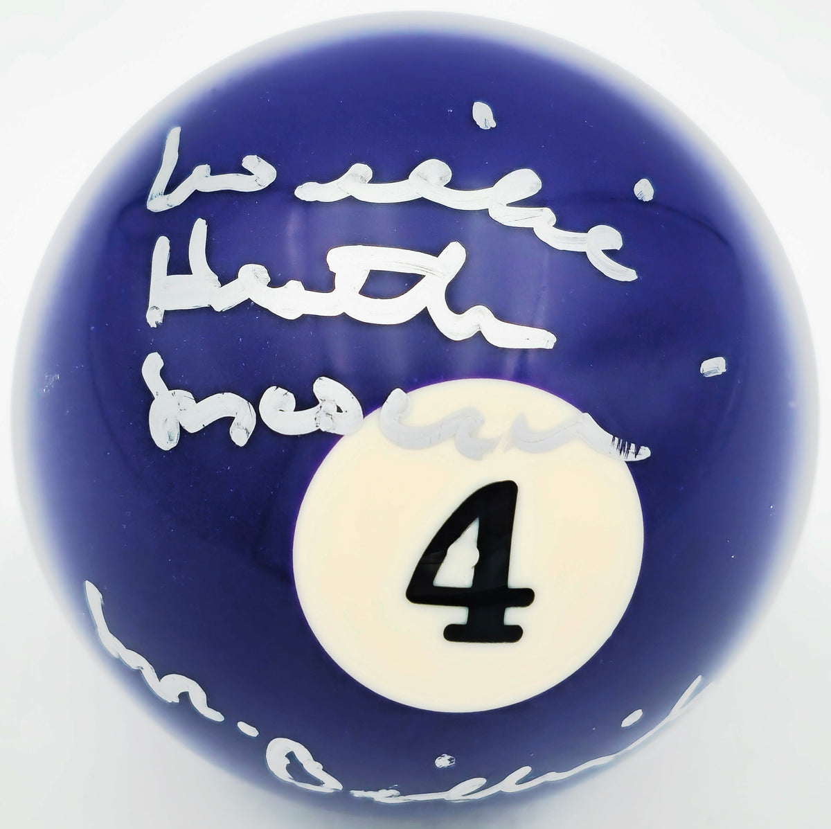 Willie "Hustler" Mosconi Autographed Billiards Pool Ball #4 "Mr. Billiards" Jsa #Ap63457