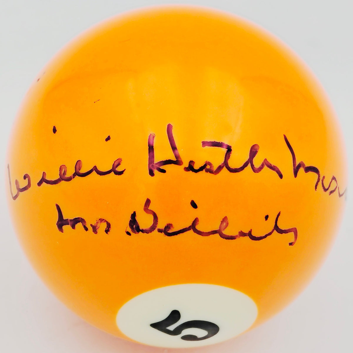 Willie "Hustler" Mosconi Autographed Billiards Pool Ball #5 "Mr. Billiards" Jsa #Ap63460