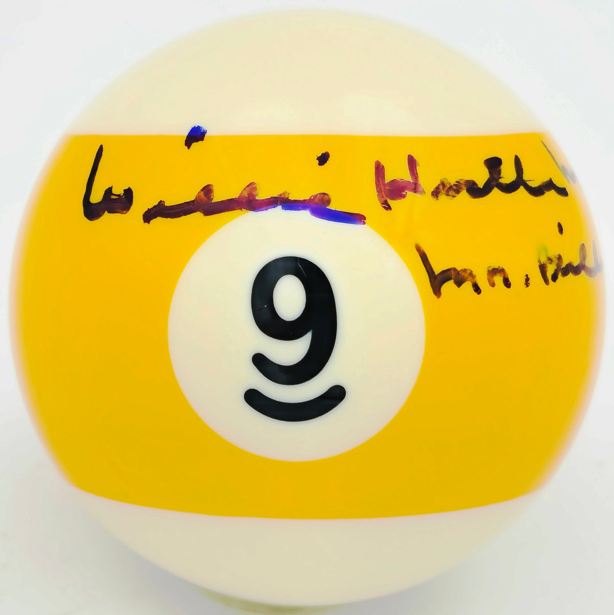 Willie "Hustler" Mosconi Autographed Billiards Pool Ball #9 "Mr. Billiards" Jsa #Ap63451