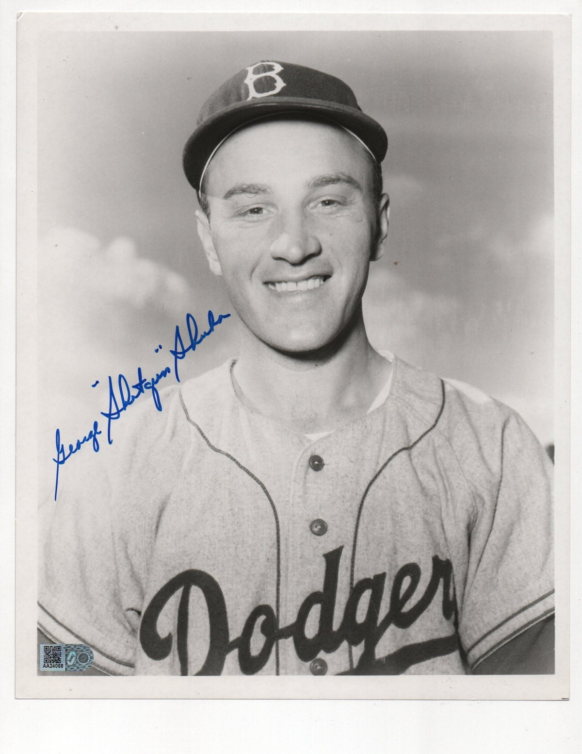 George 'Shotgun' Shuba Signed 8X10 Photo (Aiv Aa24068)