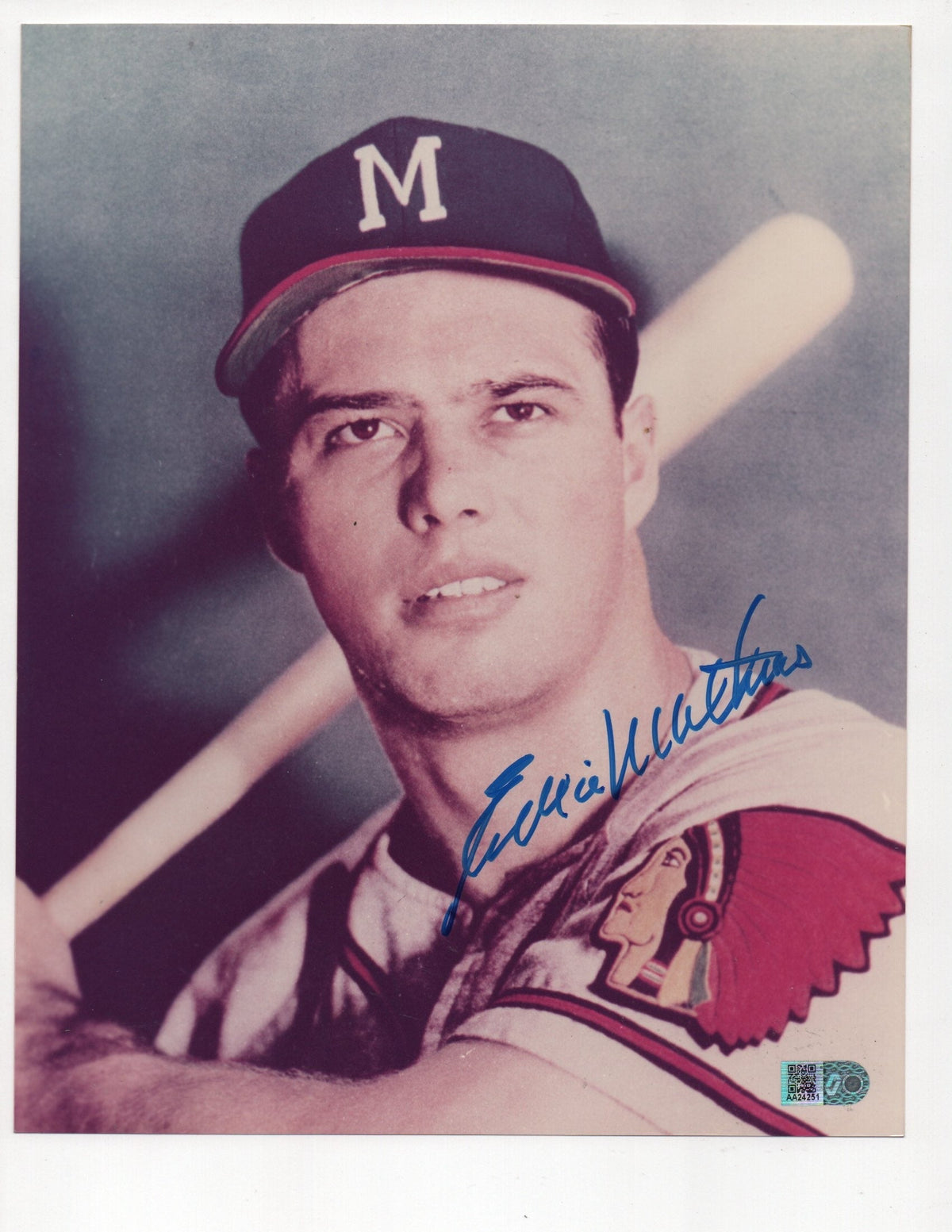 Eddie Mathews Signed 8X10 Photo (Aiv Aa24251)