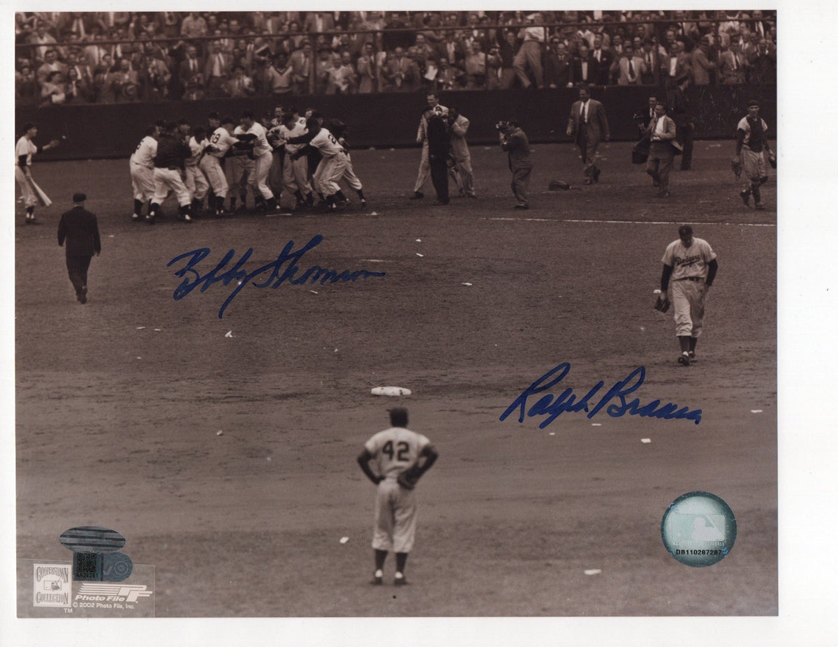 Bobby Thomson & Ralph Branca Signed Steiner Sports Hologram As Well Inscription 8X10 Photo (Aiv Aa24281)