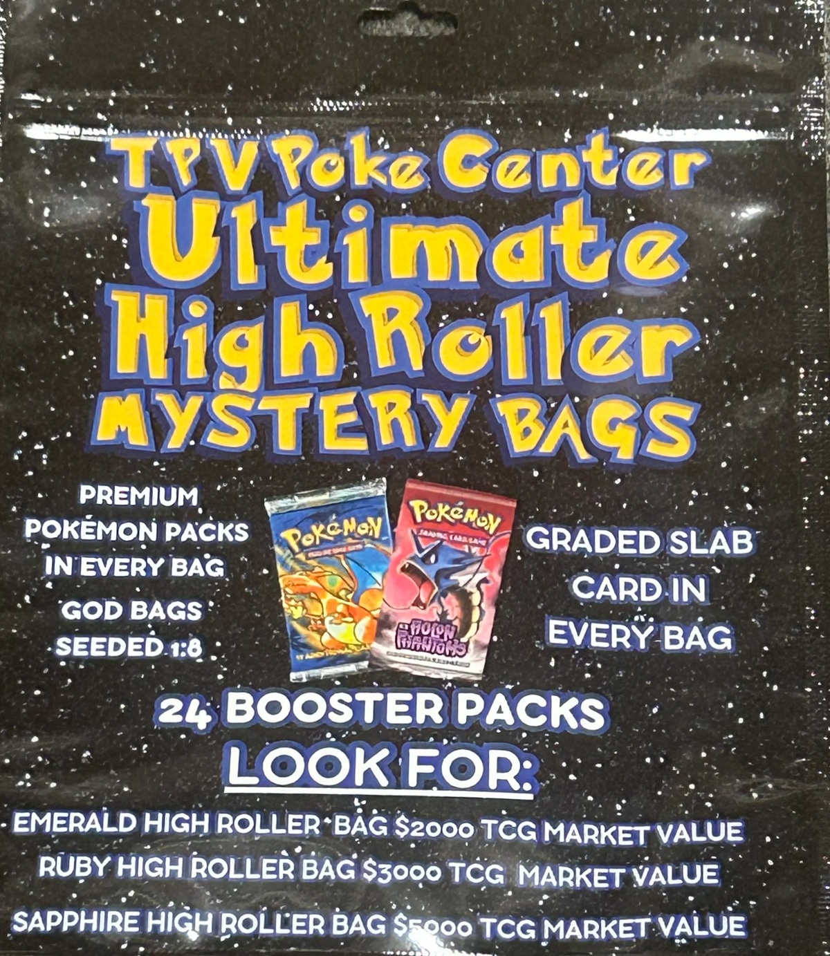 Pokémon Pokemon Tpvpoke Ultimate High Roller Mastery Bag - Includes 24 Packs And 1 Graded Slab