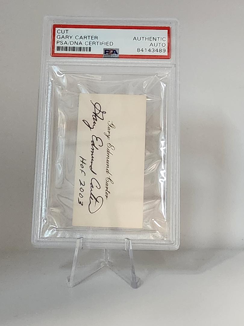 Gary Edmund Carter Signed Full Name Cut Card Hof 2003 PSA Authentic Auto