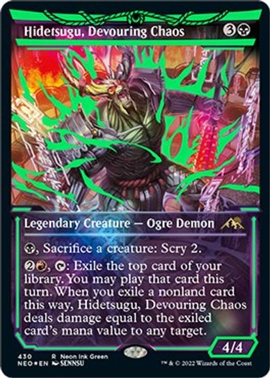 Hidetsugu, Devouring Chaos (Neon Green) (430) [Kamigawa: Neon Dynasty]