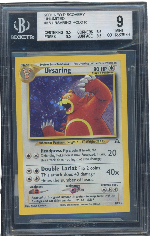 Sports BGS 9 Ursaring Holo R Neo Discovery Square Cut