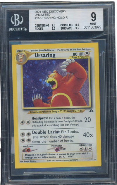 Sports BGS 9 Ursaring Holo R Neo Discovery Square Cut
