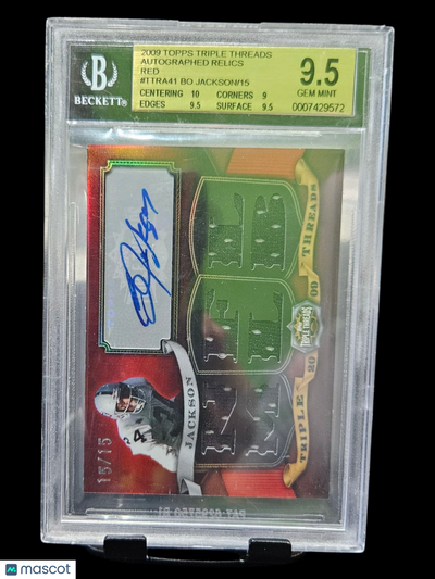 Sports Topps 2009 Topps Triple Threads Auto Relics Red Bo Jackson #Ttra41 /15 BGS 9.5 Auto 10