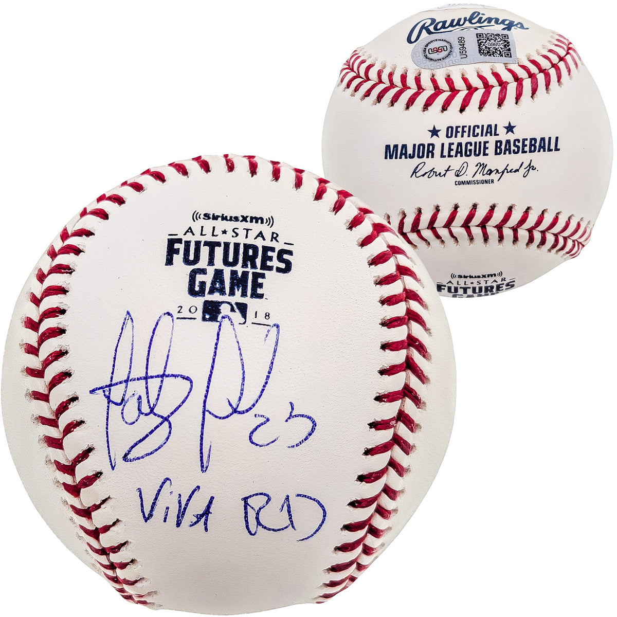 Fernando Tatis Jr. Autographed Official MLB 2018 All Star Futures Logo Game Baseball San Diego Padres "Viva Rd" Jsa Stock #202017