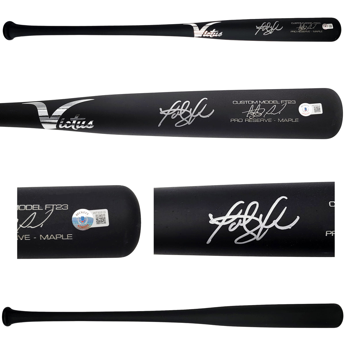 Fernando Tatis Jr. Autographed Matte Black Victus Game Model Bat San Diego Padres Beckett Bas Qr Stock #201950