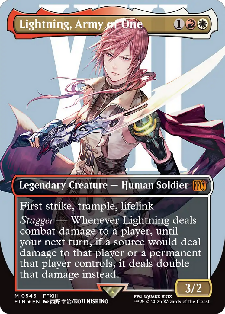 Lightning, Army Of One (Fin-545) - Final Fantasy (Borderless) Foil