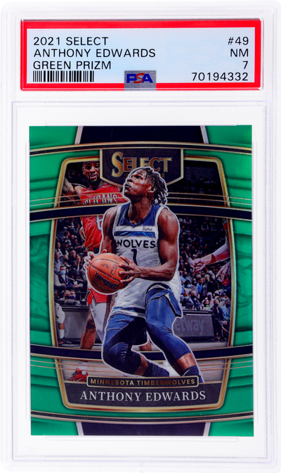 Pokémon Panini 2021 Panini Select #49 Anthony Edwards Concourse Green Prizm /5 PSA 7 70194332