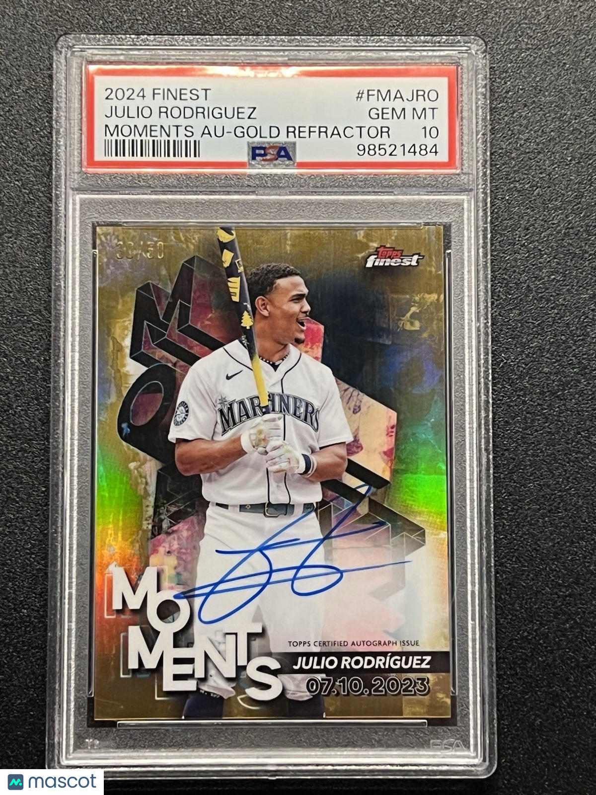 Sports Topps 2024 Topps Finest Julio Rodriguez #Fma-Jro Gold Auto Parallel /50 PSA 10