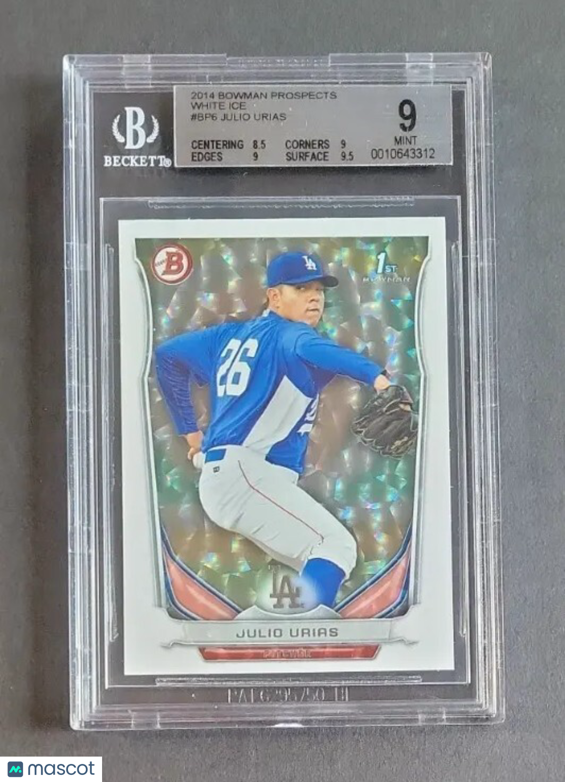 Baseball Bowman 2014 Bowman Julio URíAs #Bp6 White Ice Rookie BGS 9