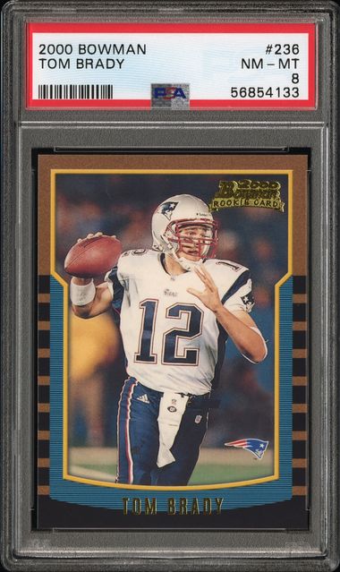 Baseball Bowman Tom Brady 2000 Bowman Rookie PSA 8