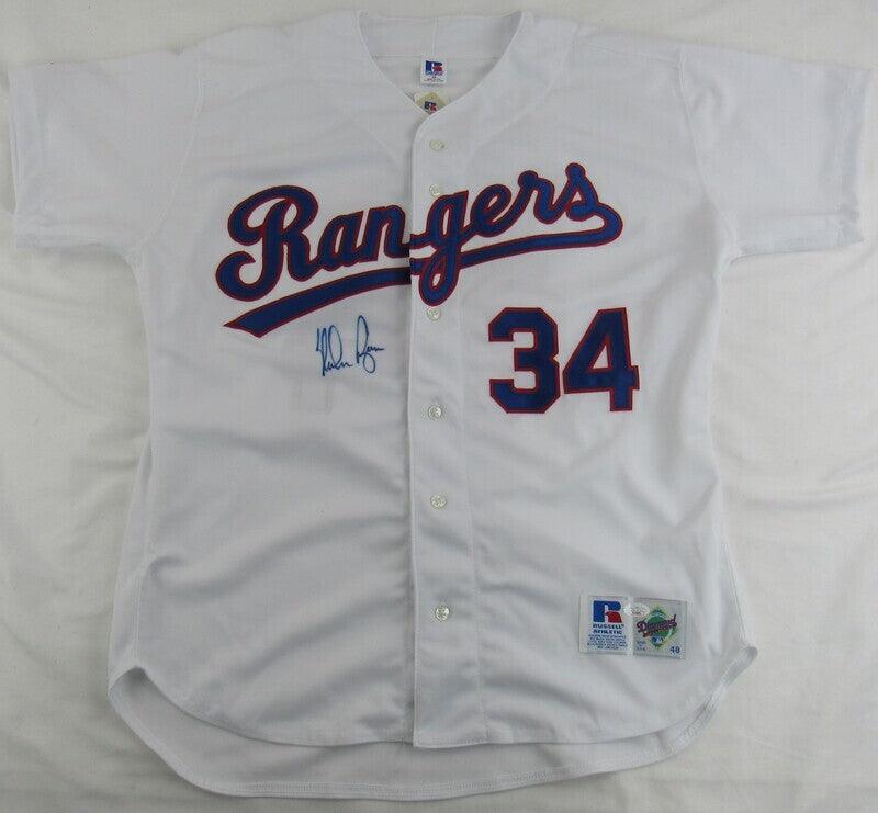 Nolan Ryan Signed Replica Rangers Jersey Jsa Al48481