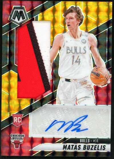 Basketball Panini 2024-25 Panini Mosaic Black Gold Prizm Rookie Patch Auto Matas Buzelis /8