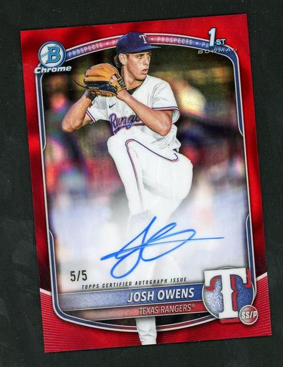 Baseball Topps 2023 Bowman Chrome Josh Owens Red 1st Auto /5