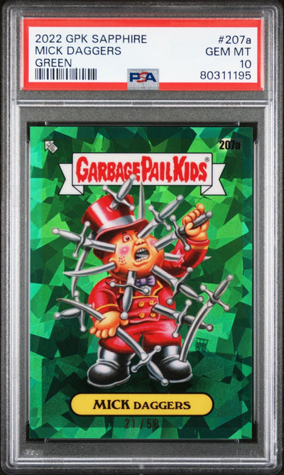 Sports Topps Mick Daggers 2022 Gpk Sapphire Green #'D 21/50 PSA 10