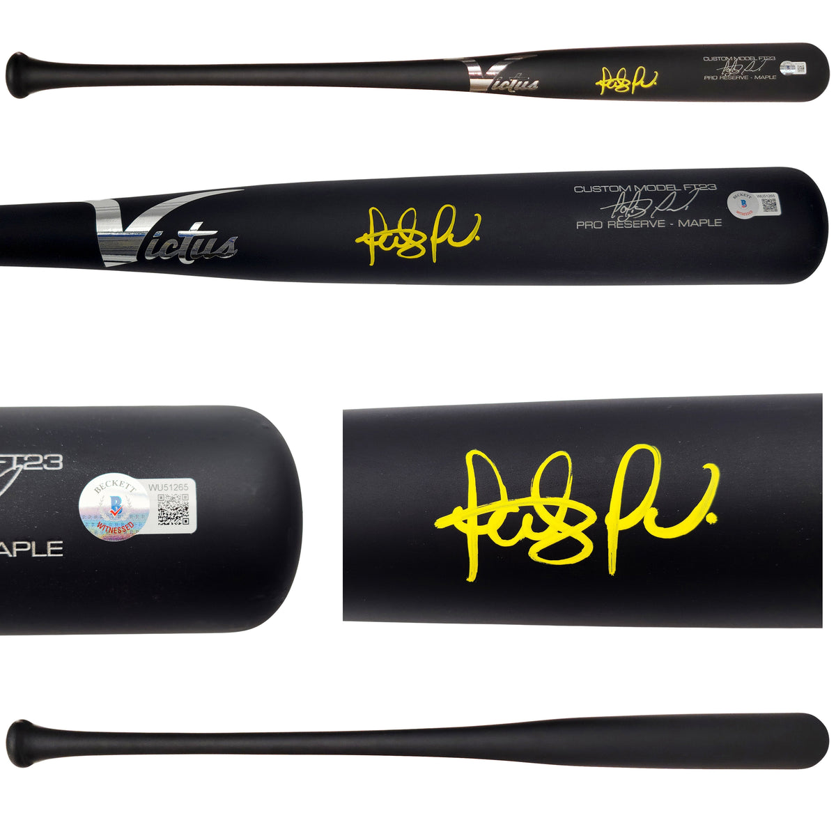 Fernando Tatis Jr. Autographed Matte Black Victus Game Model Bat San Diego Padres Beckett Bas Qr Stock #202588