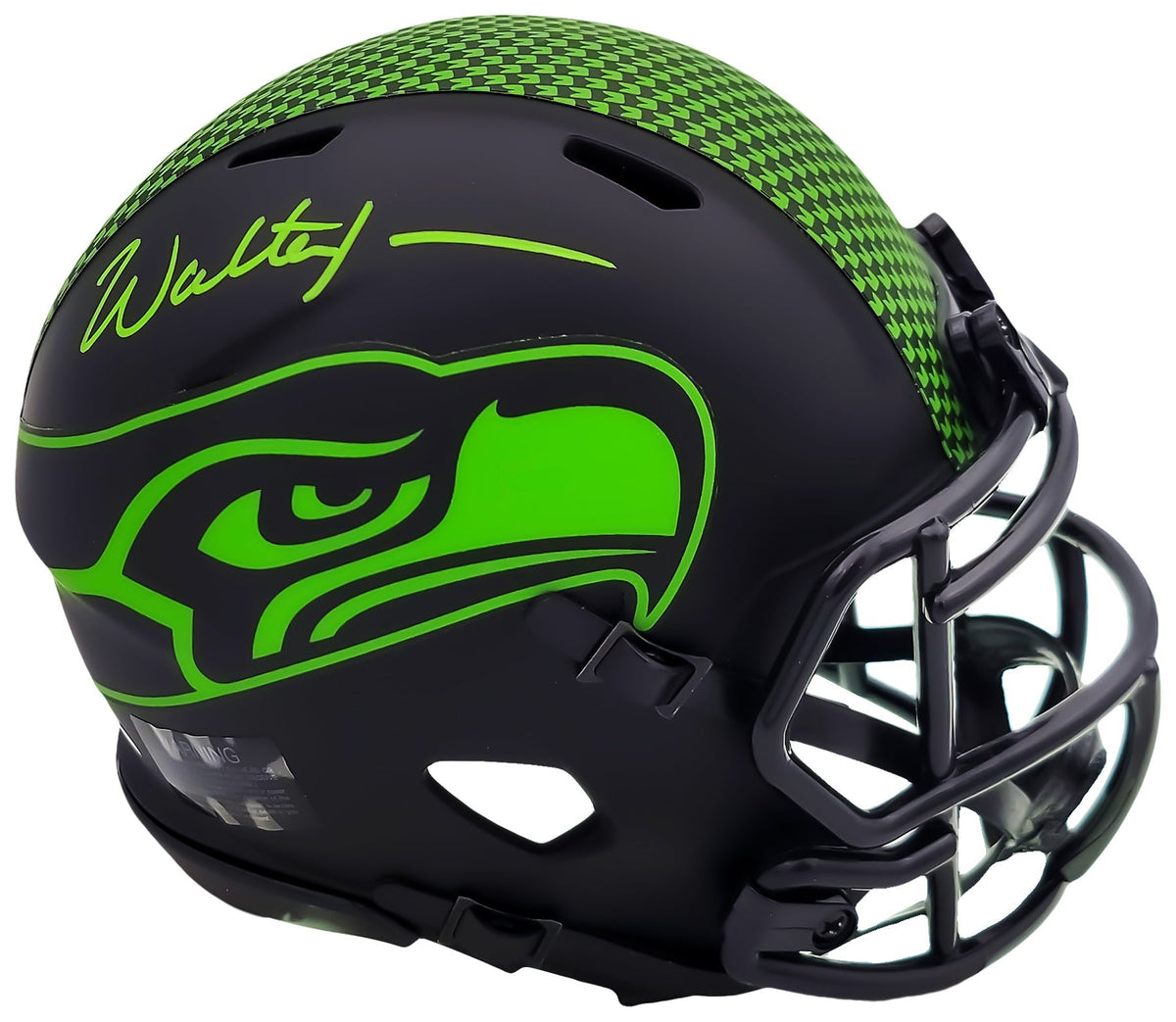 Walter Jones Autographed Seattle Seahawks Eclipse Black Speed Mini Helmet Mcs Holo Stock #203084