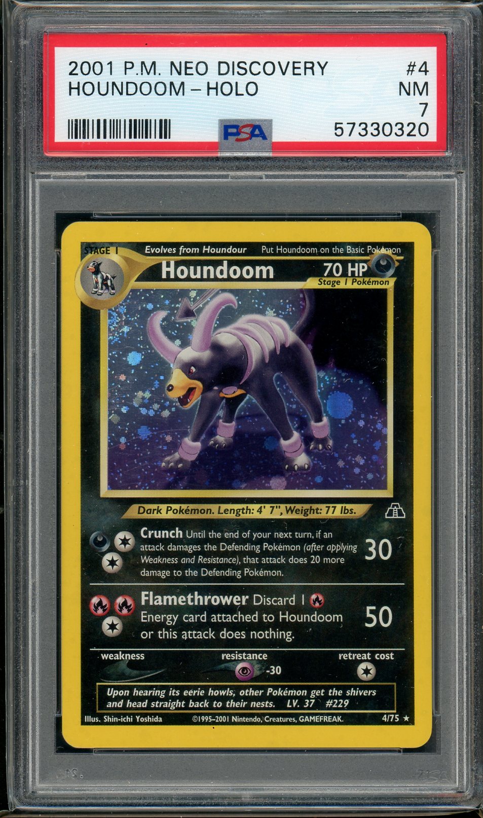 PSA (Nm 7) Houndoom-Holo #4 - Pokemon Neo Discovery (#57330320)