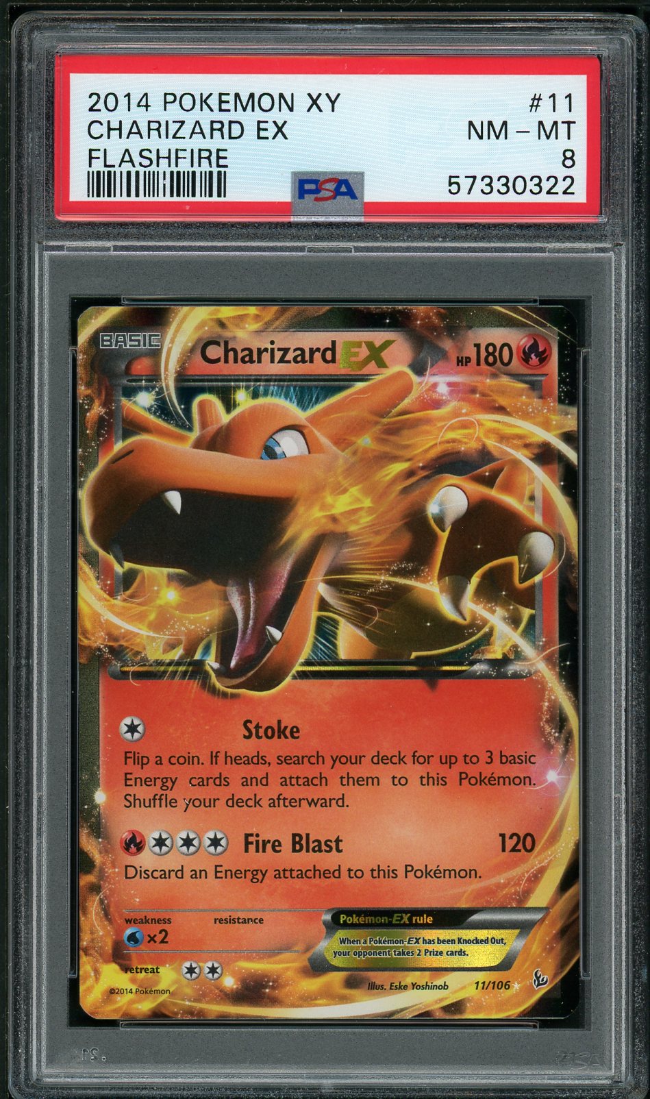 PSA (Nm-Mt 8) Charizard Ex #11 - Pokemon Xy Flashfire (#57330322)