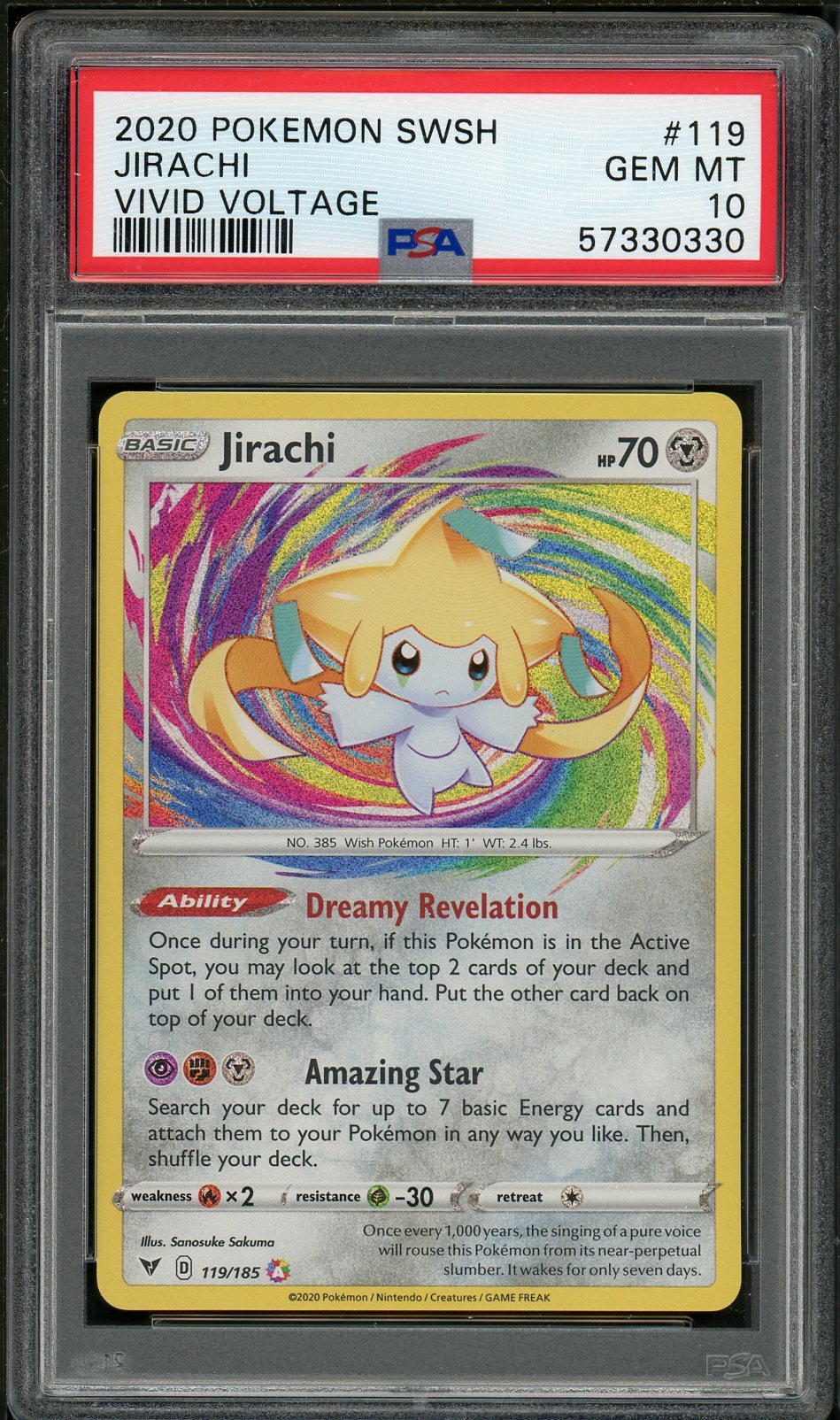 PSA (Gem Mt 10) Jirachi #119 - Pokemon Sword & Shield Vivid Voltage (#57330330)