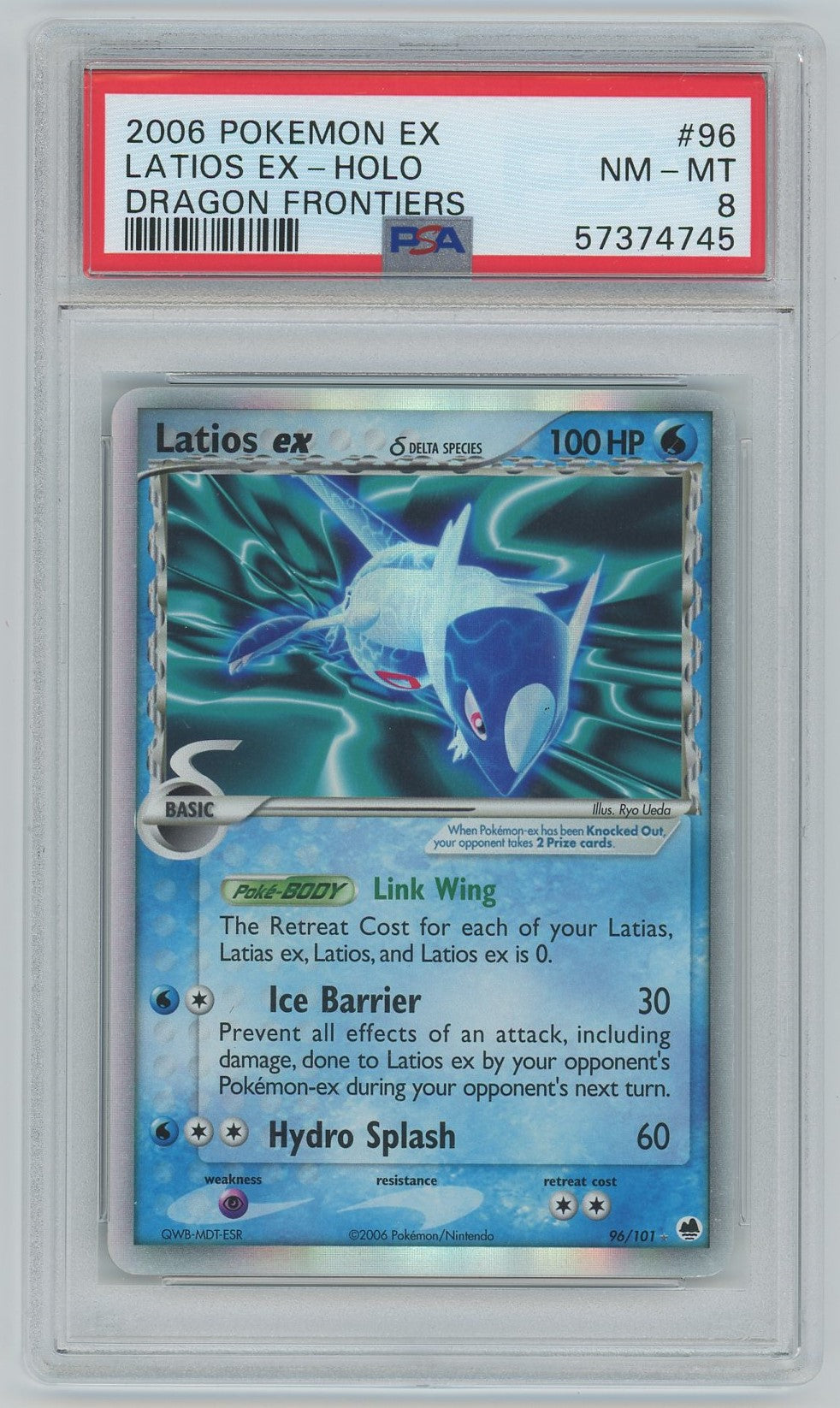 PSA (Nm-Mt 8) Latios Ex-Holo #96 - Pokemon Ex Dragon Frontiers (#57374745)