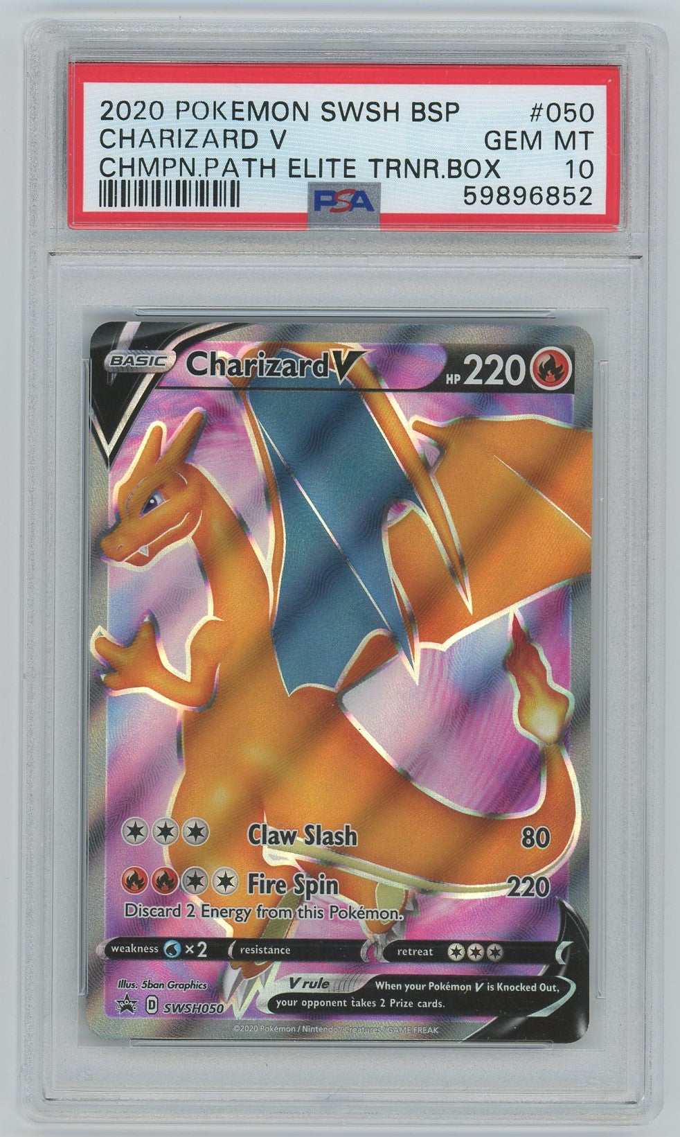 PSA (Gem Mt 10) Charizard V #050 - Pokemon Swsh Black Star Promo (#59896852)