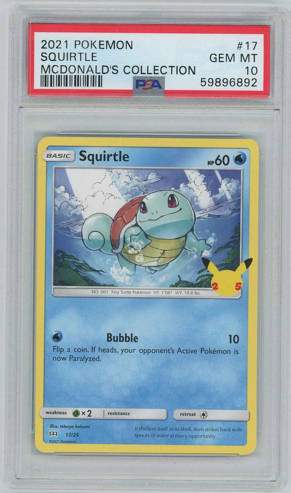 PSA (Gem Mt 10) Squirtle #17 - Pokemon Mcdonald's Collection (#59896892)