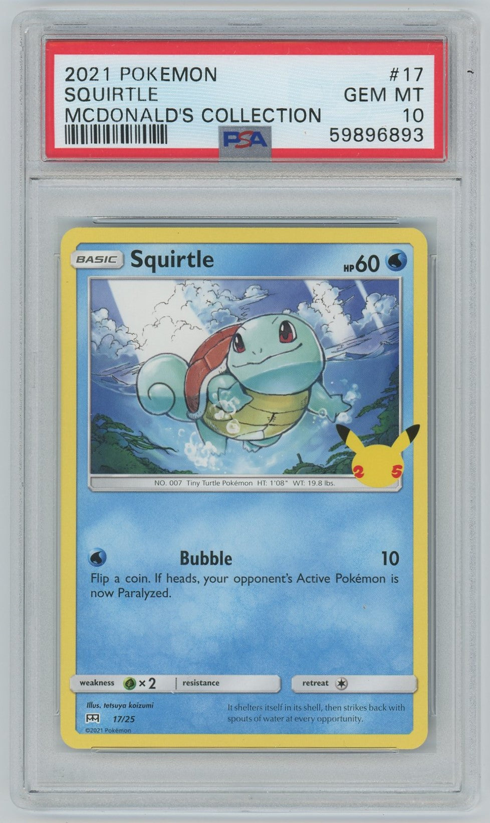 PSA (Gem Mt 10) Squirtle #17 - Pokemon Mcdonald's Collection (#59896893)