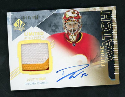 Pokémon Panini 2021 Upper Deck SP Authentic 111 Dustin Wolf Future Watch Rookie /100 Vg Calgary Flames Auto