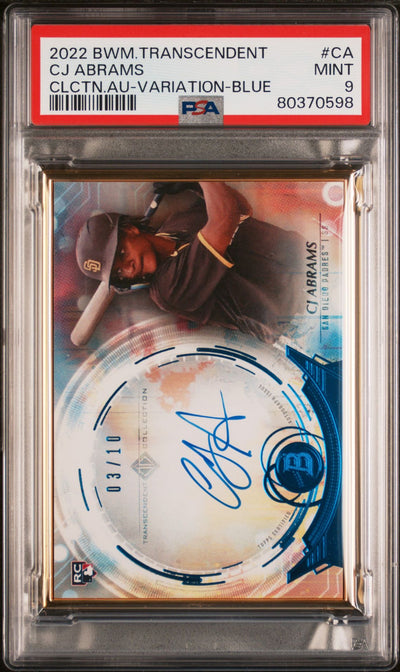 Baseball Bowman Cj Abrams 2022 Bowman Transcendent Variation Rc Auto Blue #'D 03/10 PSA 9