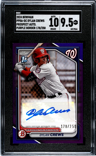Baseball Bowman 2024 Bowman #Ppra-Dc Dylan Crews Pros. Auto. Purple Border /250 SGC 9.5