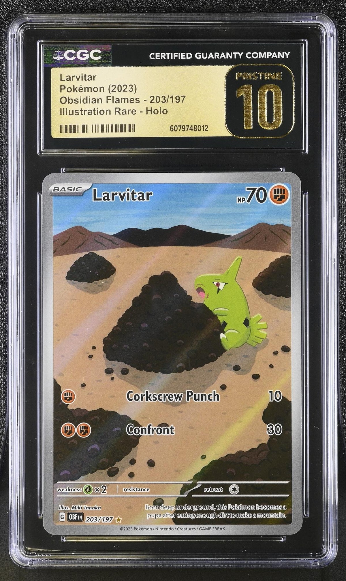 Pokémon 2023 PokéMon Scarlet & Violet Obsidian Flames Larvitar #203/197 CGC Pristine 10