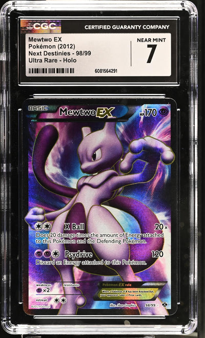 Pokémon Panini 2012 Pokemon #98/99 Mewtwo EX Next Destinies CGC 7