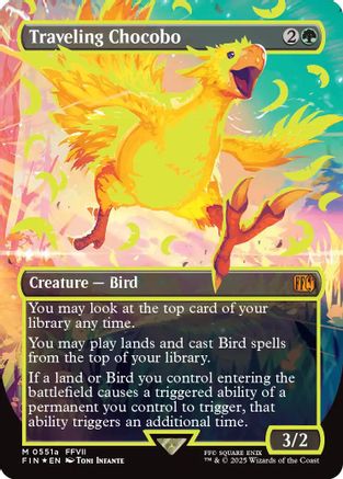Traveling Chocobo (Borderless) (Neon Ink Yellow) (Fin-511A) - Final Fantasy Foil